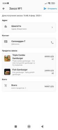 Fast Food va Oshxonalar uchun Telegram Bot + Admin Panel sozlaymiz