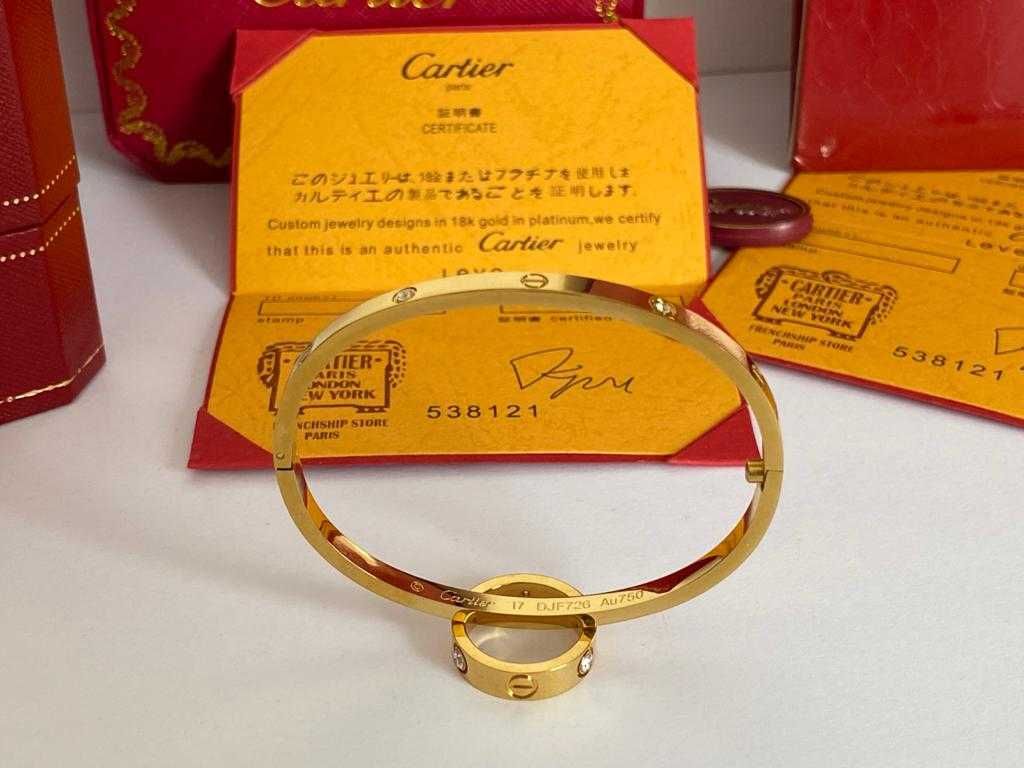 Brățară model slim Cartier LOVE 17 Gold 750 Diamond