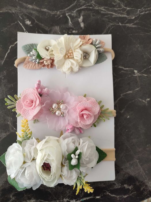 Бебешки ленти за коса с цветчета