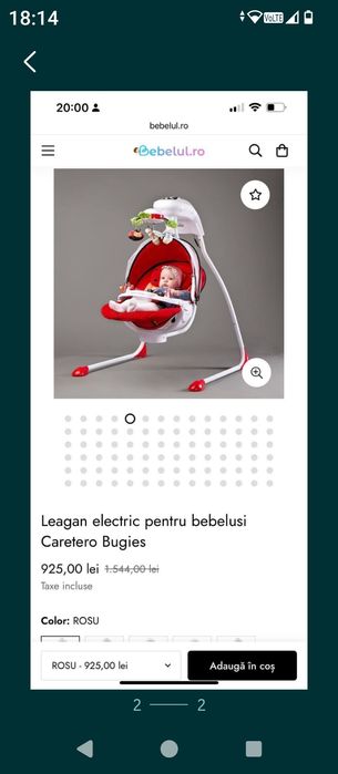 Leagăn electric de copii