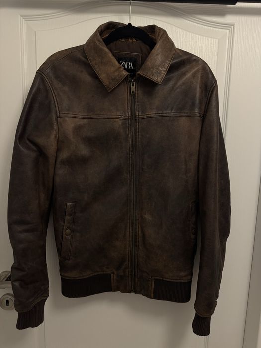 Geaca de piele naturala Zara M