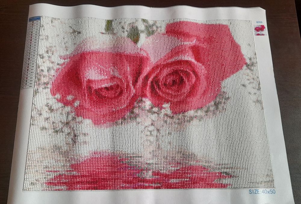 Готови диамантени гоблени-Заря , Планински пейзаж и красиви рози