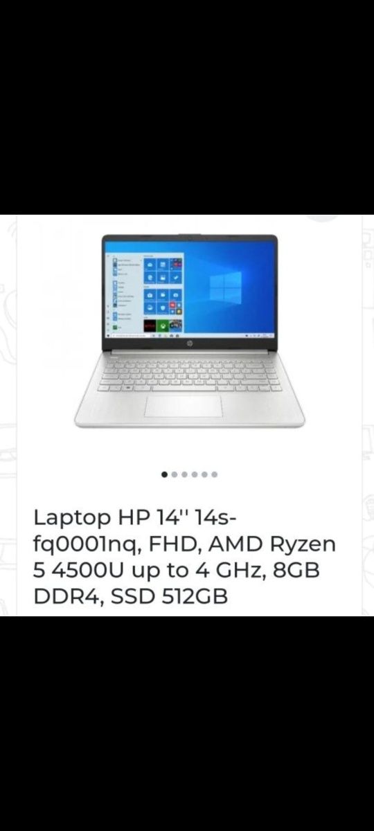 HP laptop Ryzen 5 4500U Nouă