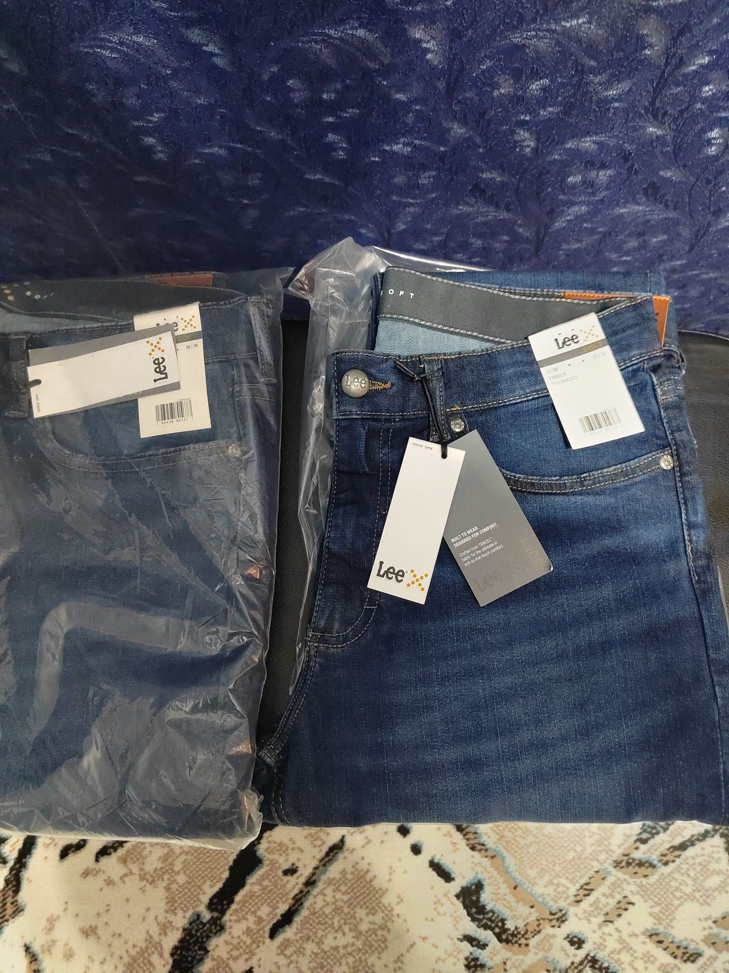 Джинсы Lee slim straight fit р.33/32и36/34