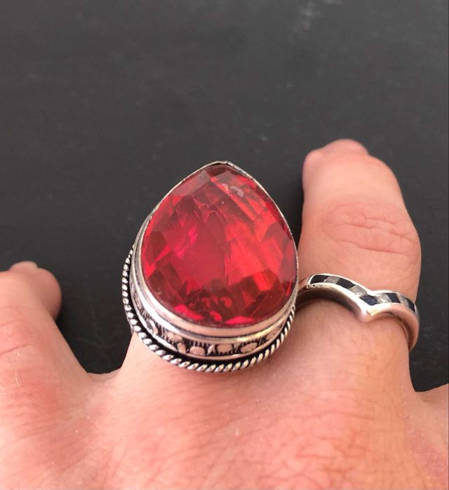 Inel Argint 925 Vintage cu Piatra Semipretioasa Granat