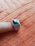 Inel ghiul vintage argint 925 piatra onix,18.2 mm,stare foarte buna