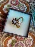 Superb inel-aur galben 14K-model floare-pietre multicolore-Germania