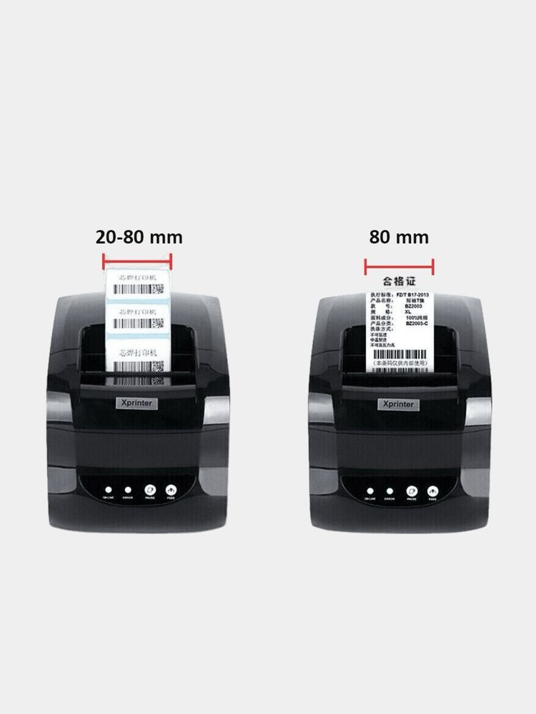 Термопринтер Xprinter XP-365B штрих код, маркировка на этикетках