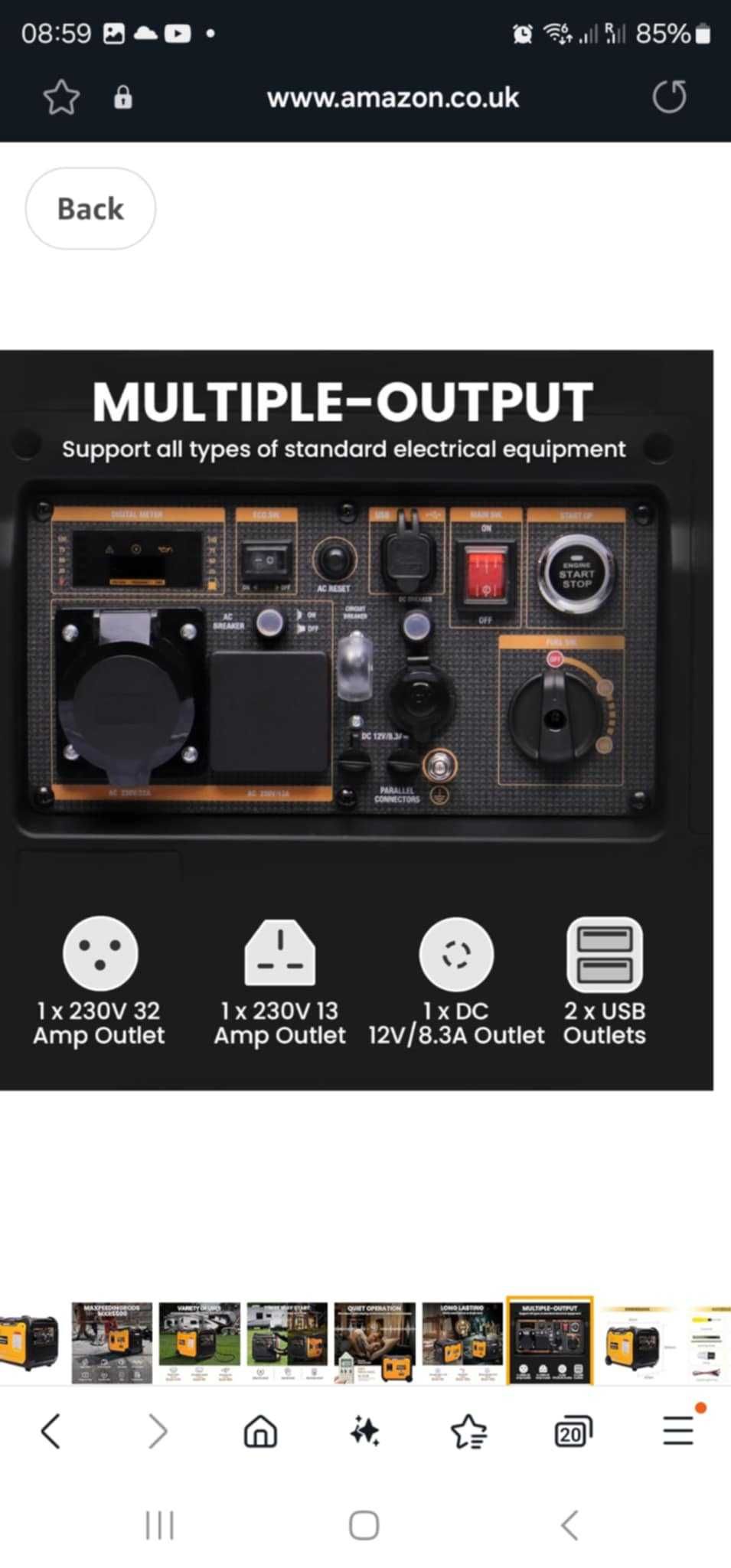 Генератор maXpeedingrods 5500W Бензинов , Инверторен
