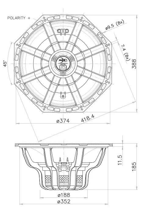 Woofer Faital Pro 15FX560-8  1400 W  RMS