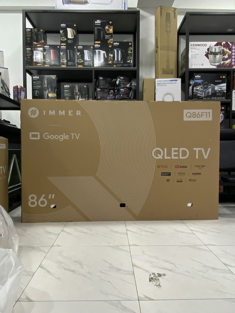 телевизор Immer 86 Qled 4K Smart Tv 2024 new Доставка бесплатно