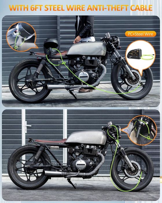 Antifurt pentru moped, bicicletă, motocicletă, scuter,YBLNTEK,sigilat