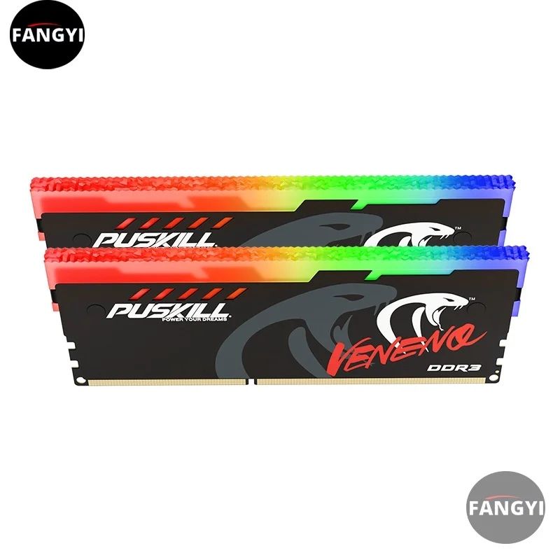 PUSKILL DDR3 16 gb 8GBx2 1600 МГЦ RGB подсветка