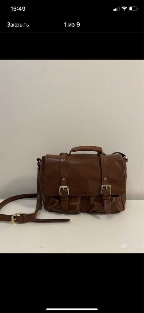 Кожаный портфель massimo dutti
