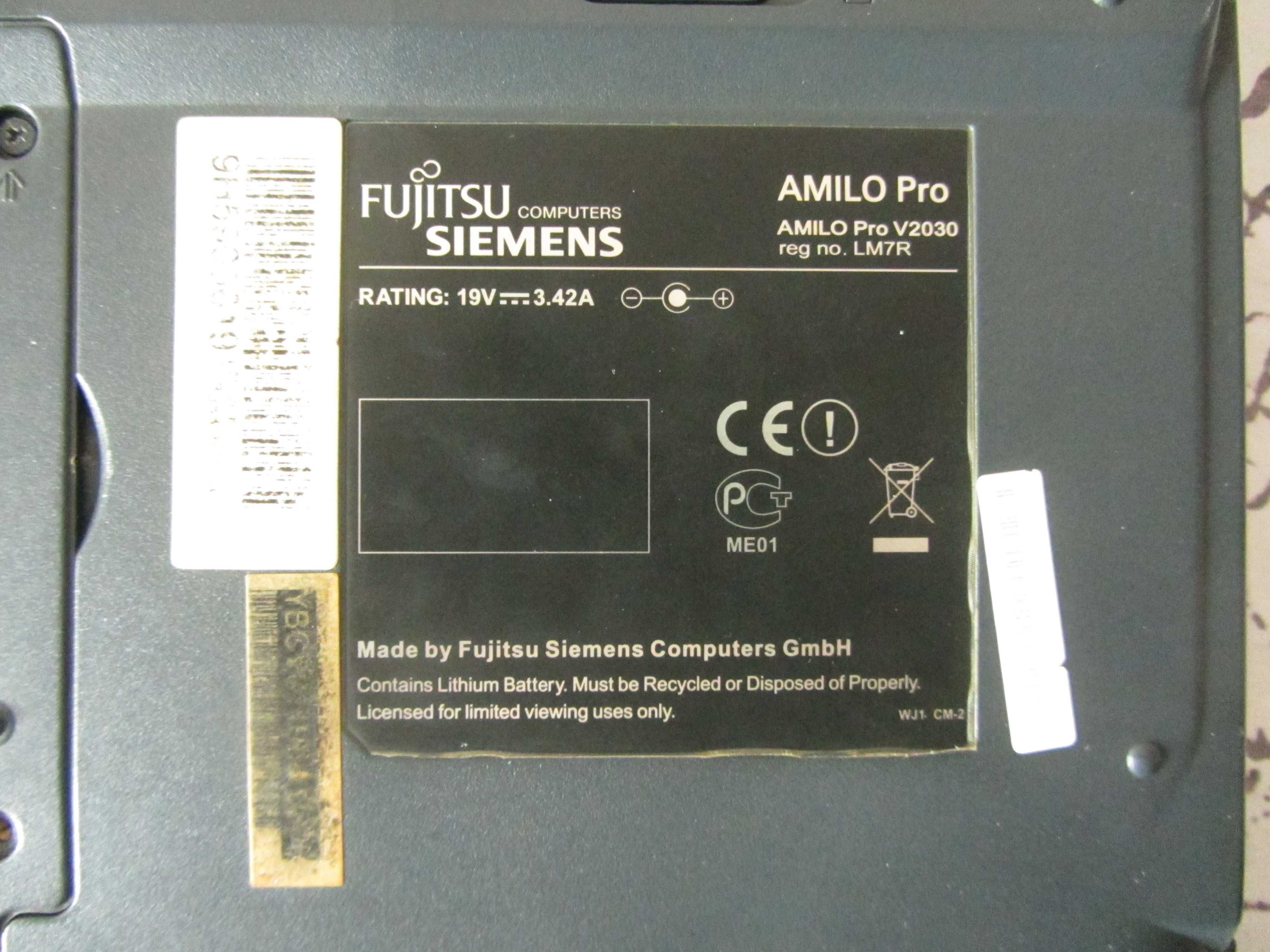 Laptop Fujitsu Siemens Amilo Pro V2030D с оригинално зарядно