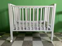 Patut Bebe Cosleeper Lemn Fag Mini Charly Gri cu Saltea si Set de Pat