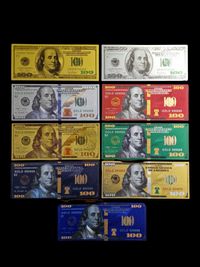 Bancnote Set 9 buc, colectie cadou decorativa 100 Dolari SUA diverse
