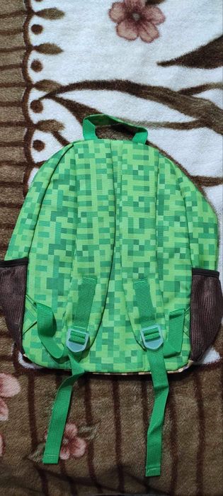 Ghiozdan de școală Pixie Crew cu pixeli, model Minecraft, 33x27x15 cm,