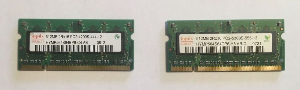 Memorie Laptop DDR2 512 Mb - 6 buc. / 2 Gb DDR3 - 2 buc. / 4 Gb DDR3