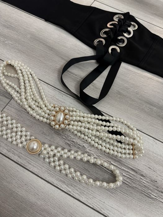 Lot 3 curele noi corset snur perle