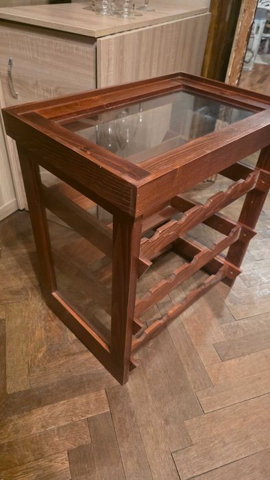 Mini bar lemn si sticla