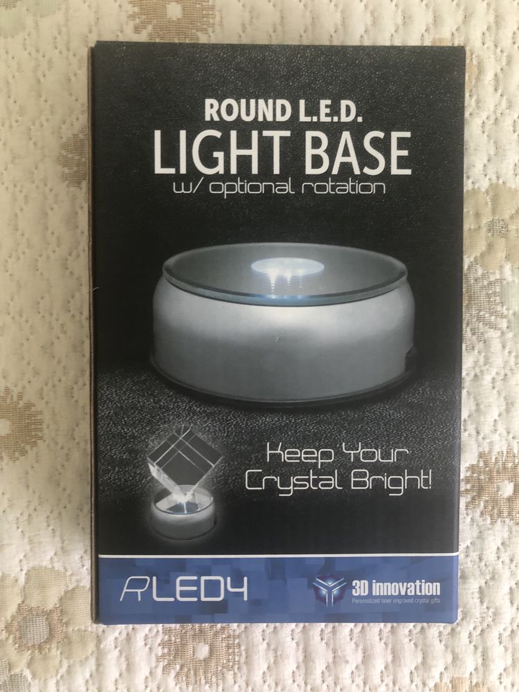 Unique Rotating Crystal Display Base Stand 7 LED Light