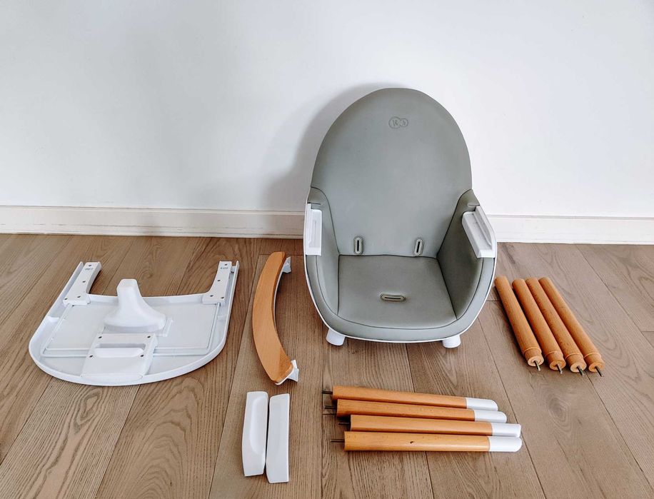 Scaun de masa 2 in 1 Kinderkraft Fini: alb/gri