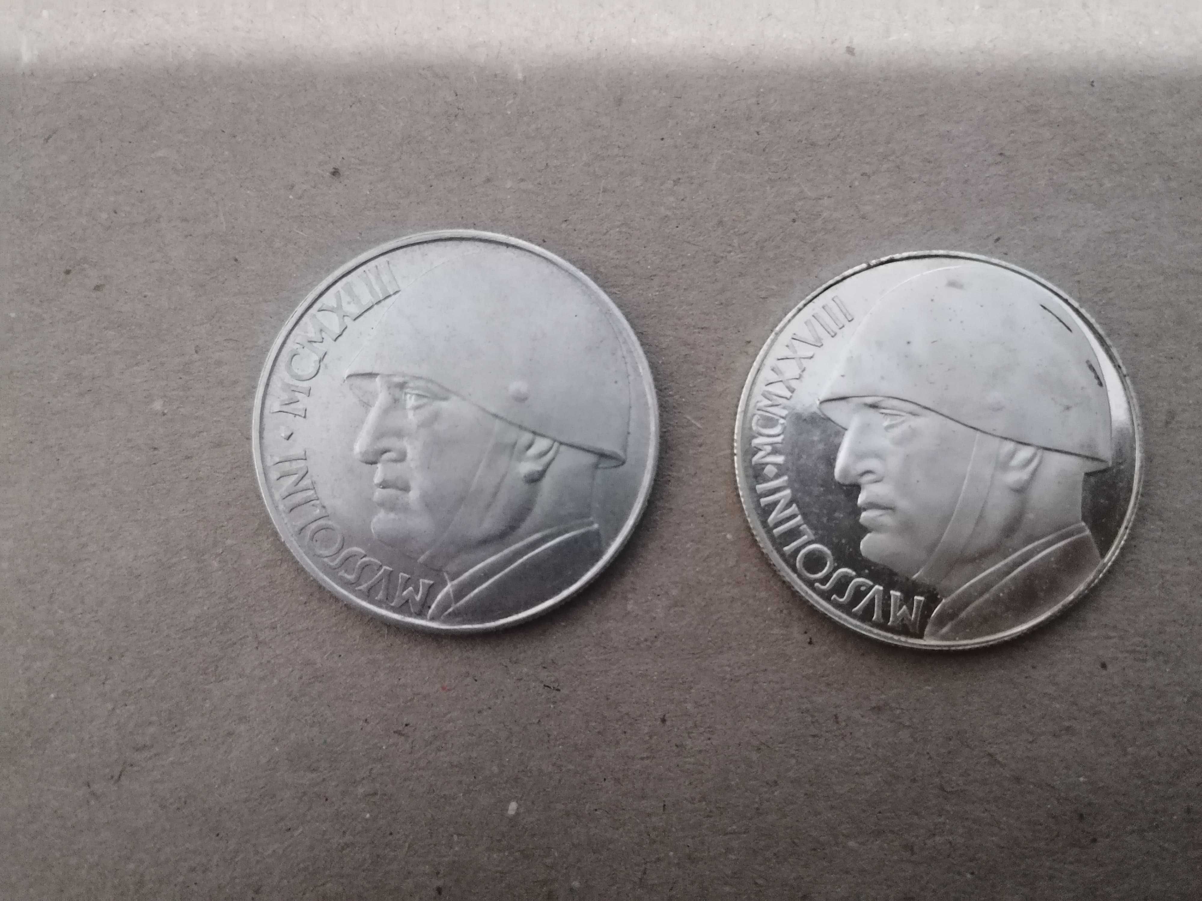 Monede fanteziste Benito Mussolini 1928 si 1943