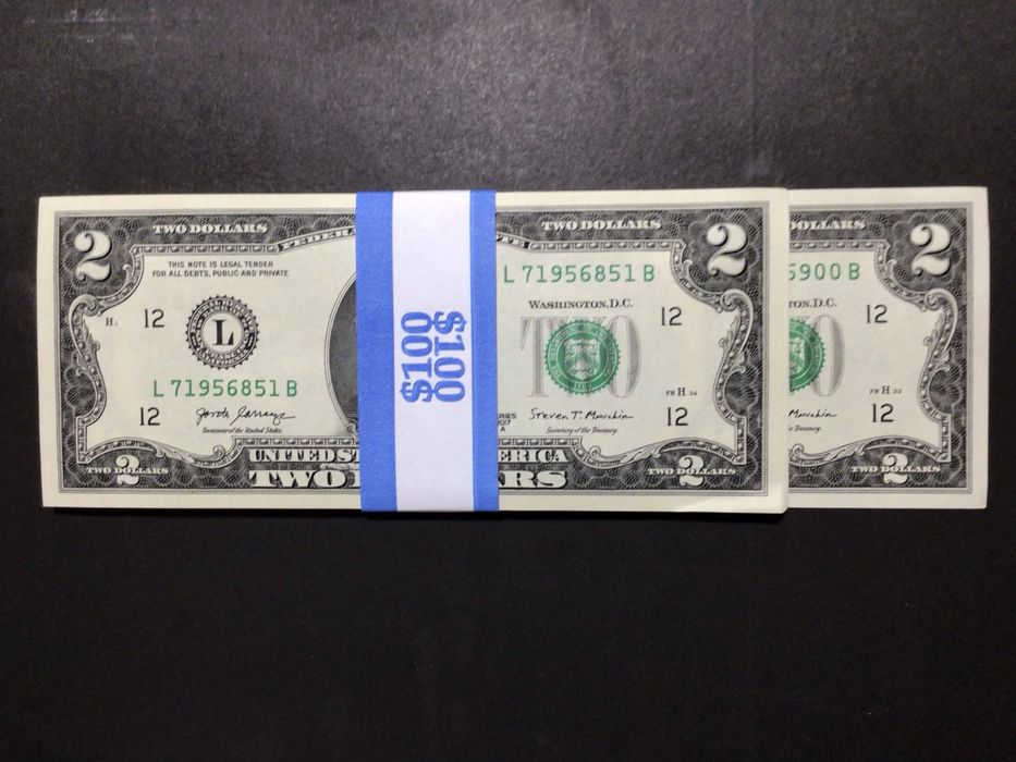 Сащ,50 х 2 долара,2017 г.UNC. Поредни Номера.Пачка.