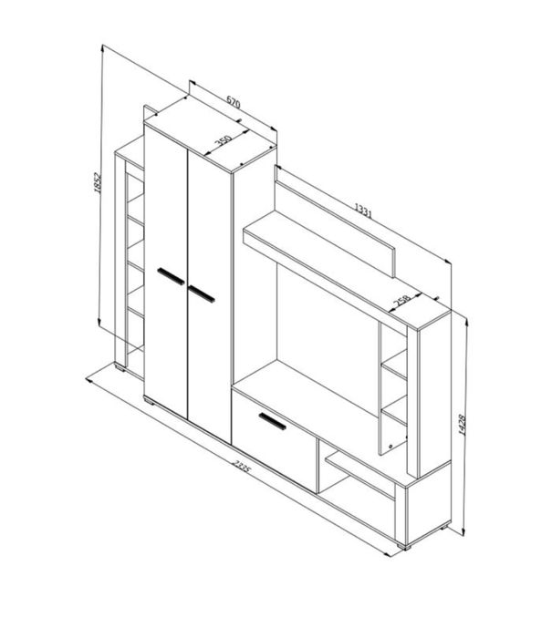Biblioteca culoare stejar