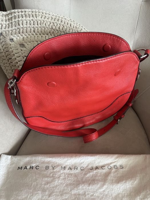 Marc Jacobs Оригинална Червена Чанта от Естествена Кожа