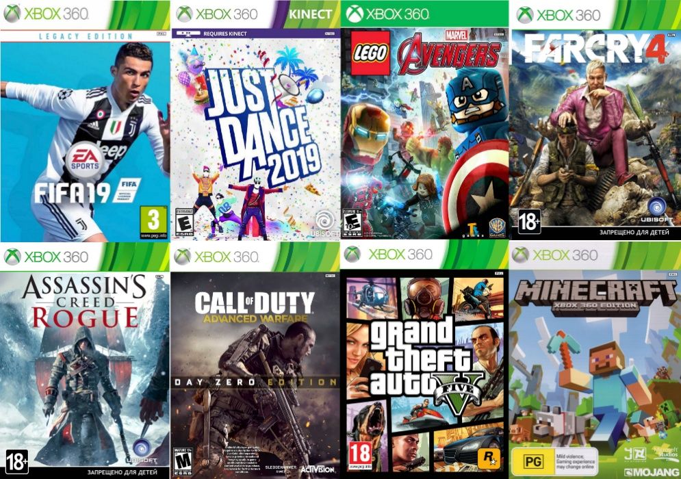Игры Xbox360 . Более 500 игр (красочная упаковка)
