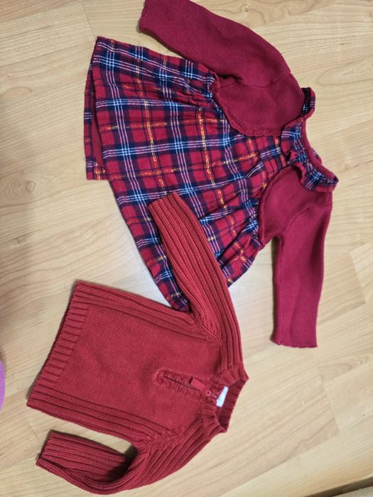 Set lot 6 luni Craciun rochita rosie Fagottino