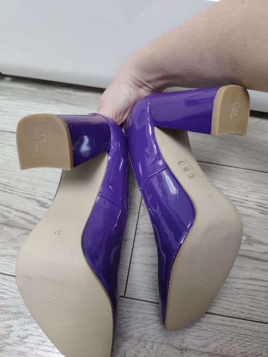 Pantofi toc Thea Visconti piele naturala lăcuită