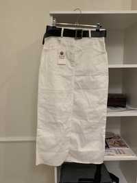 Белая джинсовая юбка