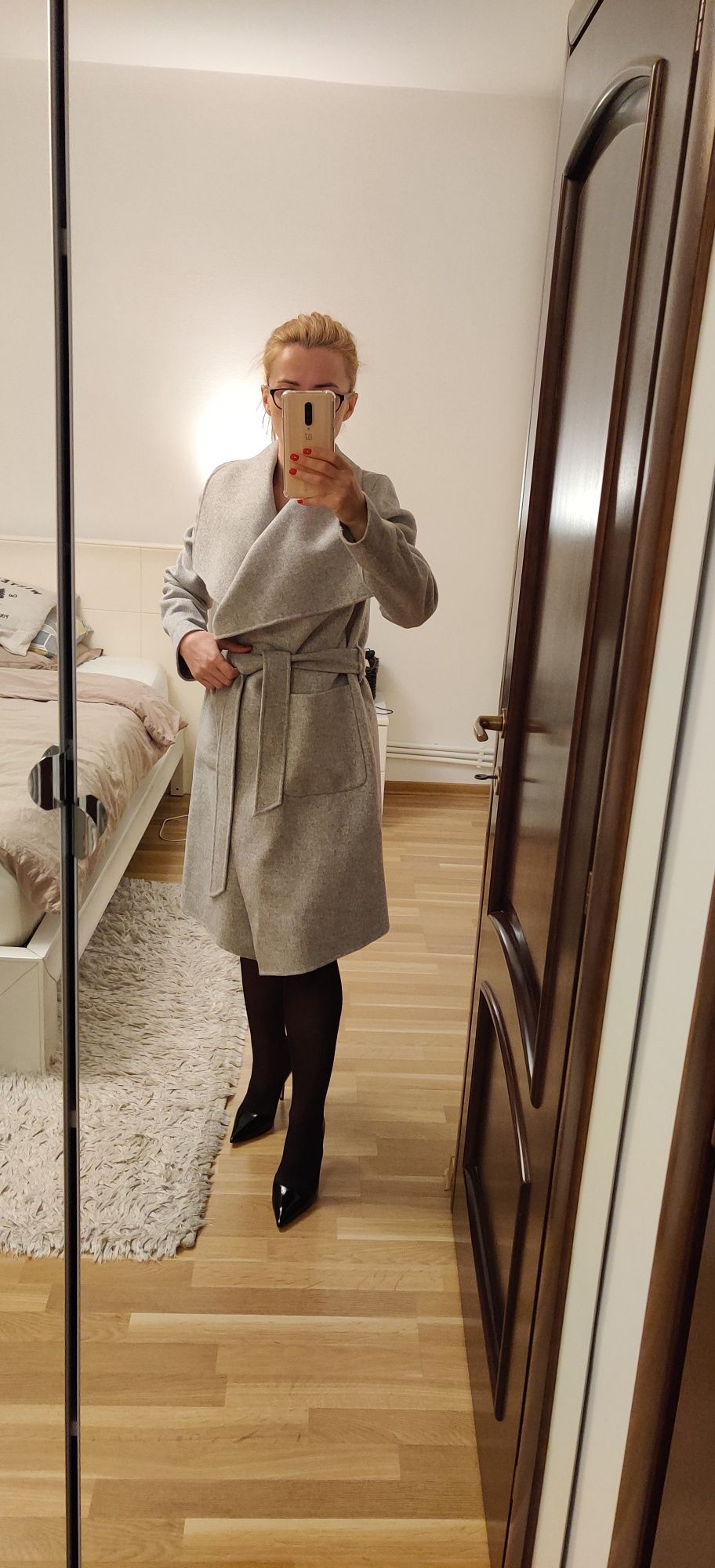 Palton lana H&M gri
