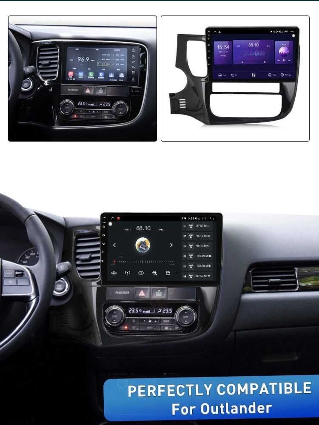 Navigatie Android 11 Mitsubishi Outlandre 3 1/8Gram Waze CarPlay BT GP