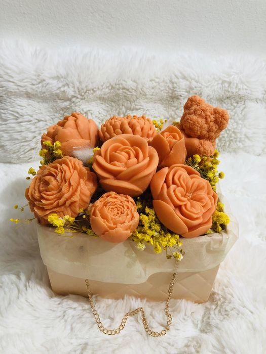Buchet de flori din ceara de soia