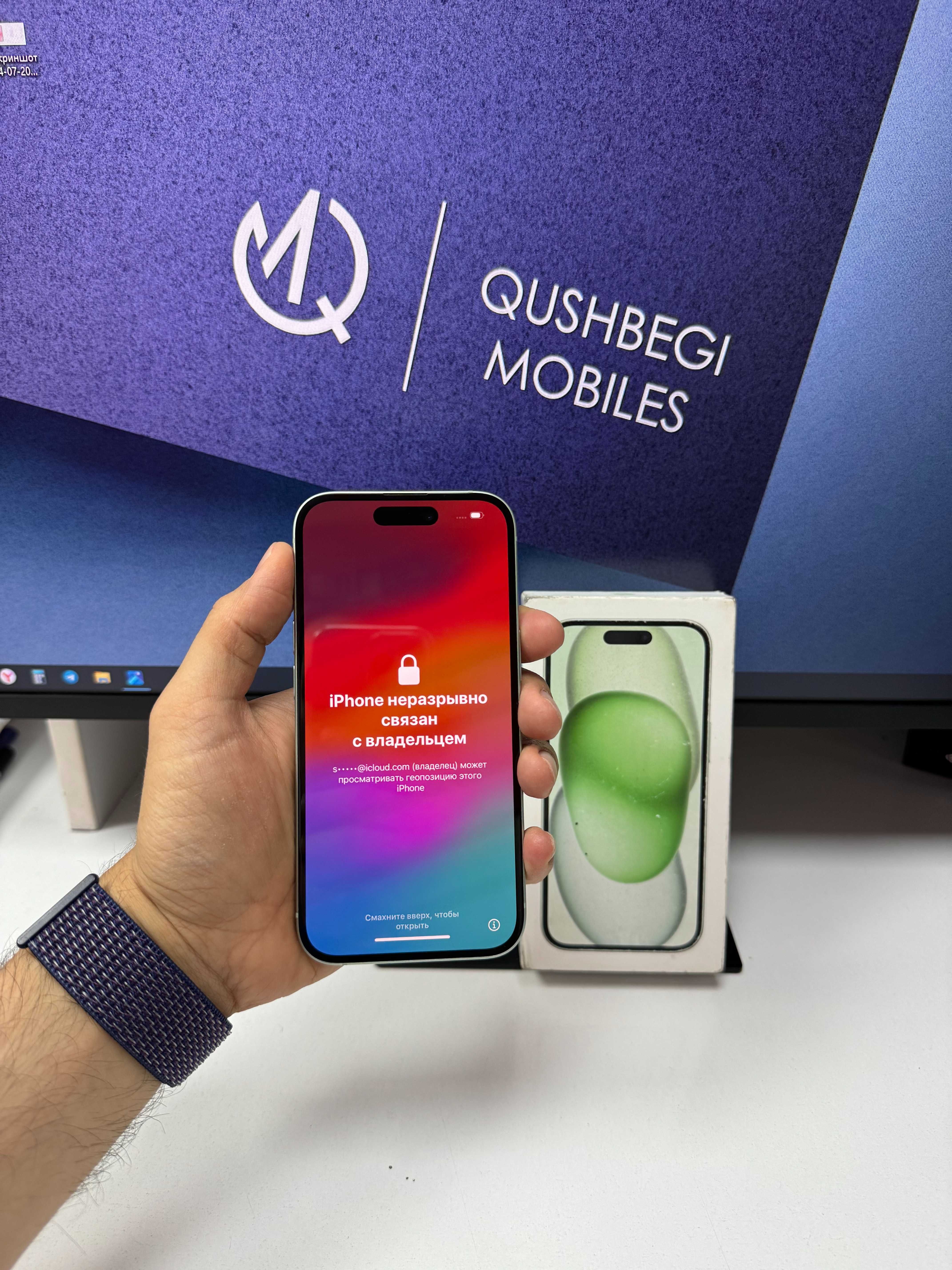 iCloudga tushgan! LOST mode 256GB 99% Yo`mkost! iPhone15 Karobka dok