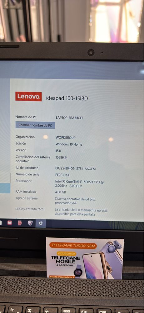 Vand/schimb Laptop lenovo ideapad 100-15IBD 1TB asus apple