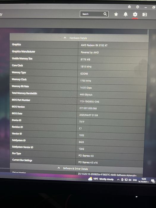 Видеокарта Sapphire Radeon RX 5700 XT 8GB GDDR6