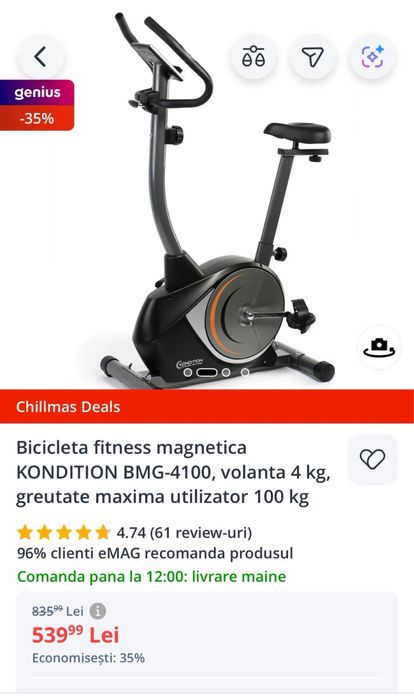 Bicicleta fitness magnetica KONDITION BMG-4100