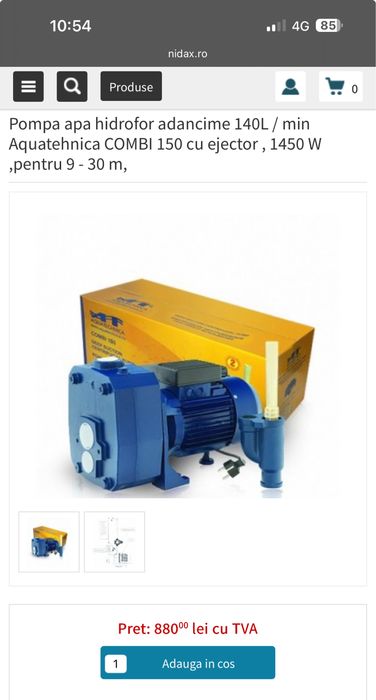 Hidrofor/Pompa Aqua Technica Combi 150 + vas expanisiune 50 L