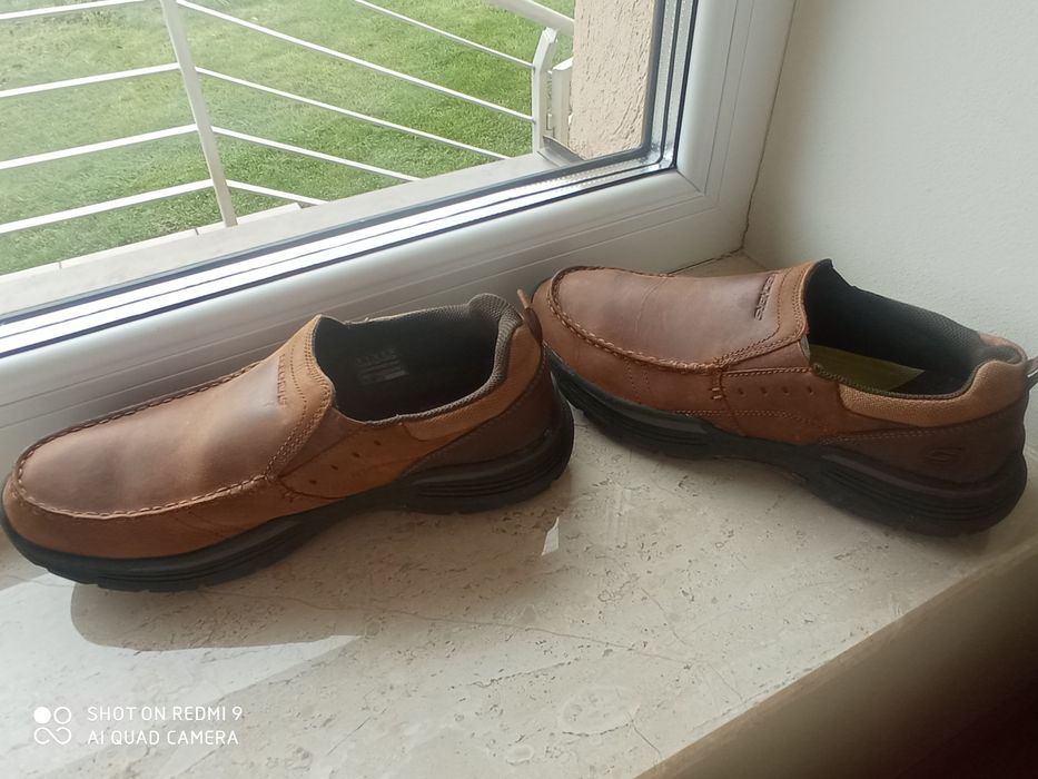 Pantofi bărbătești confortabili Skechers toamna iarna, picior lat, pla