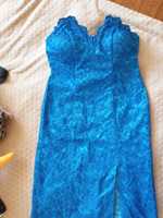Дамска бална официална рокля/синя за сватба или бал