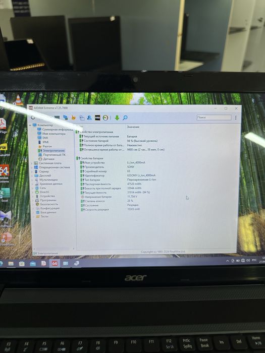 Acer Core i3 ОЗУ-4ГБ ССД-128ГБ емкость 72% в хорошем состоянии