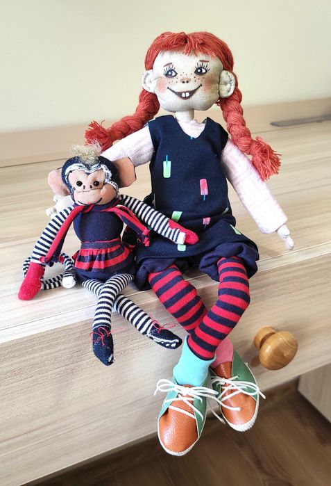 Кукла Пипи Дълъг чорап. Ръчна изработка.