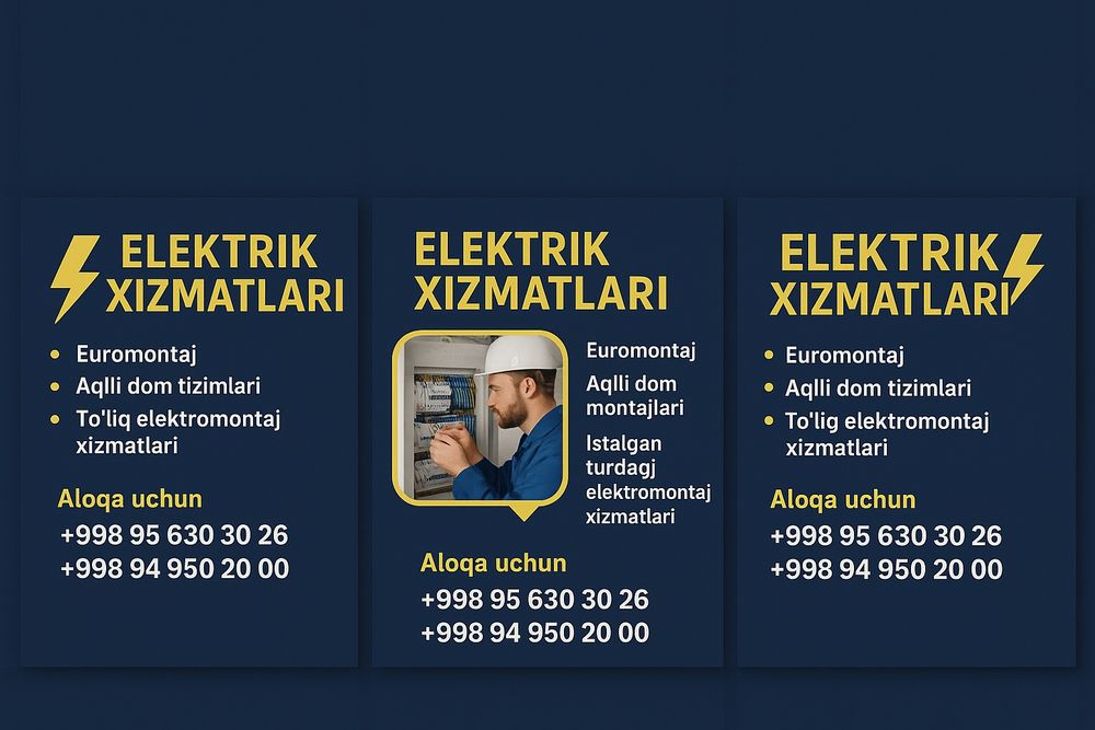 Elektrik xizmatlari ishonchli va sifatli