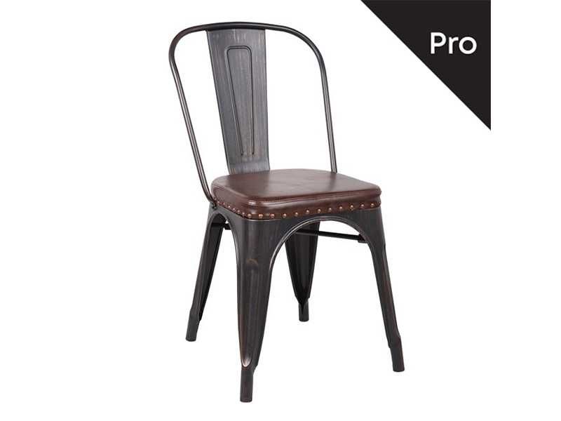 Метален стол Relix Pro, с кожена или дървена седалка, ПРОМОЦИЯ