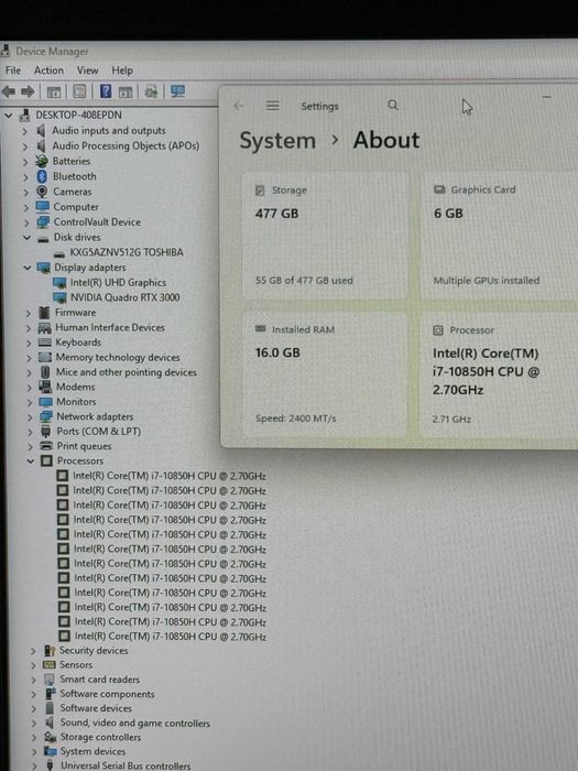17.3 Dell 7750`Core i7-10850H/RTX 3000/16GB RAM/512GB SSD/FHD IPS